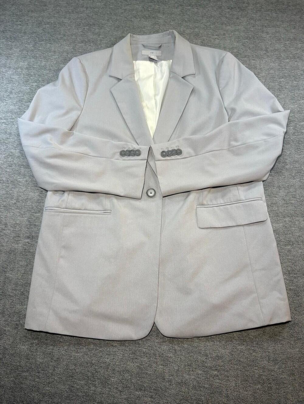 H&M Women’s Blazer Jacket-Gray/Single Button/Career/Office/Size Medium